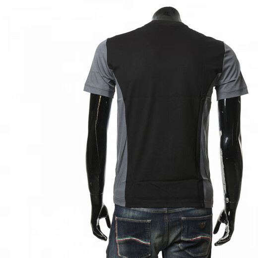 Emporio Armani EA7 Armani Men's Trendy Color Block Round Neck Short Sleeve T-shirt 6DPT23 PJVPZ Khaki 1713 L (Hong Kong Warehouse)