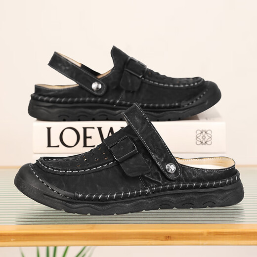 Sandalen Herren trendy Outdoor Sports Kleidung Bag-Toe Casual Schuhe Pantoffeln 2025 Neue Sommer atmungsablöschbare Männer Beachschuhe grau [Mikrofaserleder A673] 45