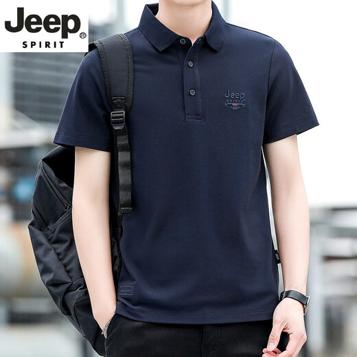 Jeep Spirit High-End-Kurzärärt-T-Shirt für Männer Sommer dünne trendige Lampel-Leuchtgeschäft Casual Polo. Neues Hemd für Männer 7027 Military Green M [100- 120jin [Jin ist gleich 0,5 kg]]