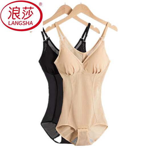 Langsha Sommer einteilige Körperformung Blase BH Bauch und Taille Taille Korsett Frauenkörper formen dicke Unterwäsche Schwarz S 80 bis 94 Jin [Jin gleich 0,5 kg]