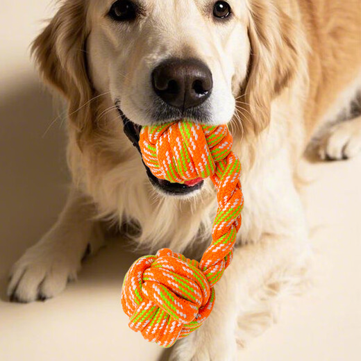 ZanChong Cotton Rope Big Dumbbell Dog Toy Bite-Resistant Teething Ball Pet Puppy Toy Puppy Toy To Relieve Boredom By Yourself