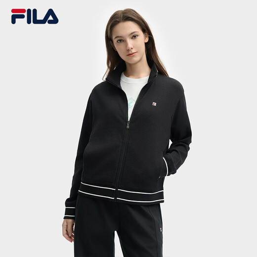 
FILA official women's knitted long-sleeved jacket 2025 summer fashion casual simple loose top