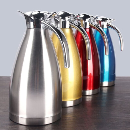 304 stainless steel thermos vacuum thermos bottle household thermos bottle large capacity insulation kettle thermos bottle cold water kettle [no boiling water] 2000ML streamer silver