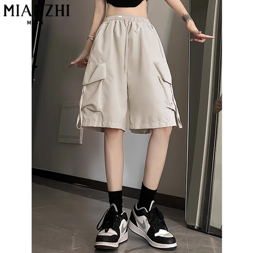 
Cotton American ice silk workwear quick-drying casual shorts for women's summer thin 2025 new small wide-leg five-point pants 204 black [high quality 20.5] L 100-120Jin [Jin equals 0.5 kg]