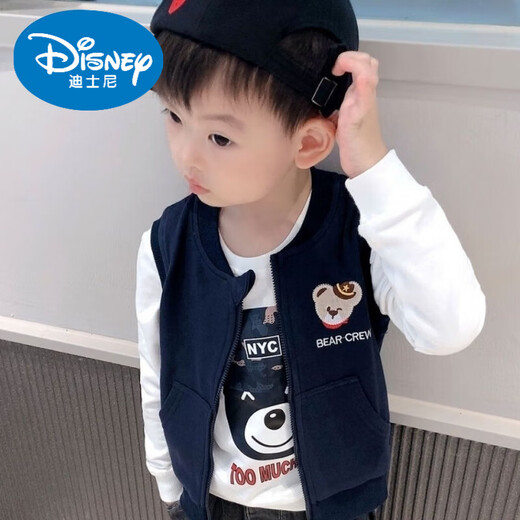 Детский жилет Disney's Spring и осень новый стиль мальчик для мальчика повседневного жилета Top Vest 2025 Летняя модная детская лошадь серая молния 110