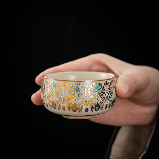 Yuanhe Dunhuang Ru Kiln Kung Fu Tea Set Home Office High-end Ceramic Covered Bowl Tea Cup Complete Set Holiday Gifts