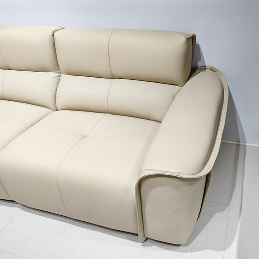 European sofa living room modern simple light luxury technology fabric sofa combination straight-row sofa size apartment for home use 9866#3.1 meters [ecological leather]