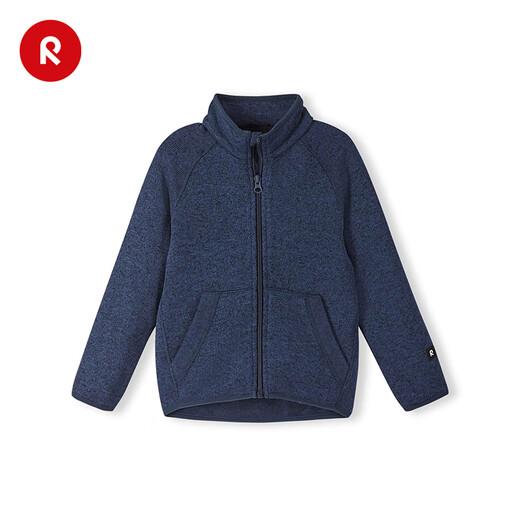 Reima Finland reima2025 new autumn and winter new products for boys and girls, warm fleece solid color knitted cardigan sweatshirt for boys and girls, blue-6760 140 cm