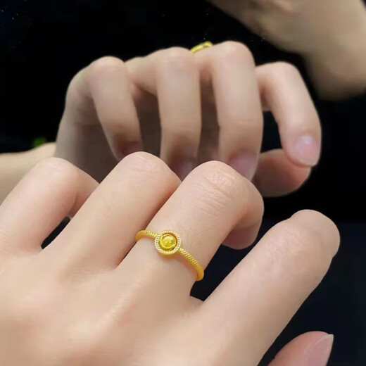 KZD Old Phoenix Shi Lai Run Ring Gold Ring Temperament Ring Versatile Korean Version Does Not Fad Shi Lai Run Ring 1.18g