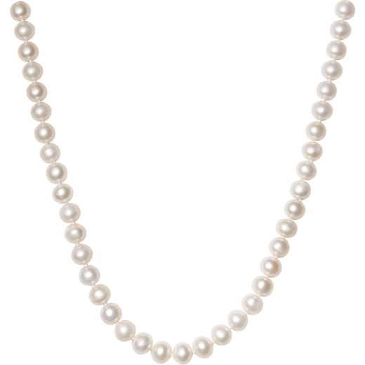 Saturday Fu Silver Buckle Pearl Necklace Mom Birthday Gift X0511906 Near Round Strong Light 8.5-9.5mm 45cm
