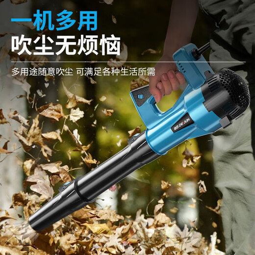 吹风机大功率工业用220v暴风枪强力鼓风机吹树叶工地除尘吹灰清灰 DY-风暴蓝3888TV一电一充重载