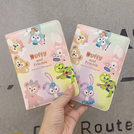 语森忆港迪达菲熊星黛露小狐狸可爱七宝护照夹保护套旅行证件收纳包卡包 全家福款