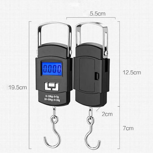 
High-precision portable electronic scale small express scale can be weighed 100 Jin [Jin equals 0.5 kg] portable household hook commercial hook spring luggage grocery fishing portable electronic scale 50KG portable portable scale