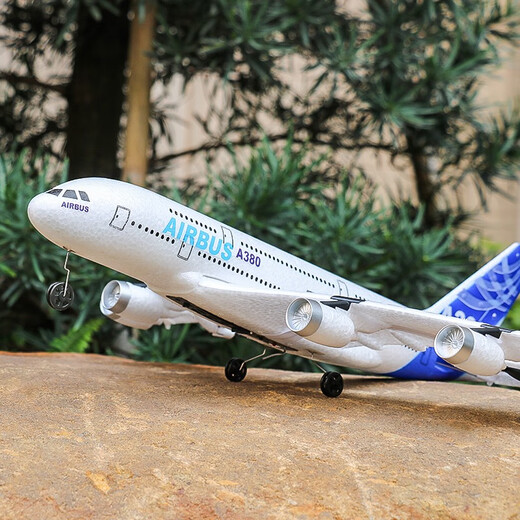 Dwi遥控飞机航模泡沫固定翼儿童空客a380滑翔机小学生玩具男孩无人机 炫酷灯光+操控版2通道塞斯纳战 2电池飞行20分钟送遥控器电池