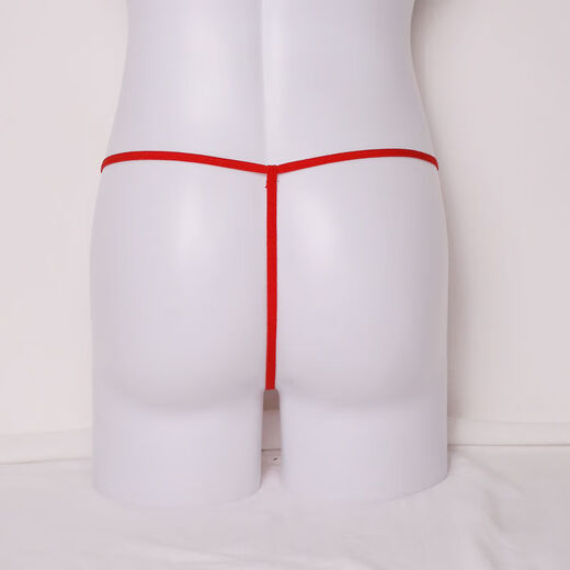 Renduo men's sexy underwear, sexy thong with JJ penis exposed in the middle, no-take-off T-pants for gay men, black, one size fits all, 160Jin, Jin is equal to 0.5kg, within