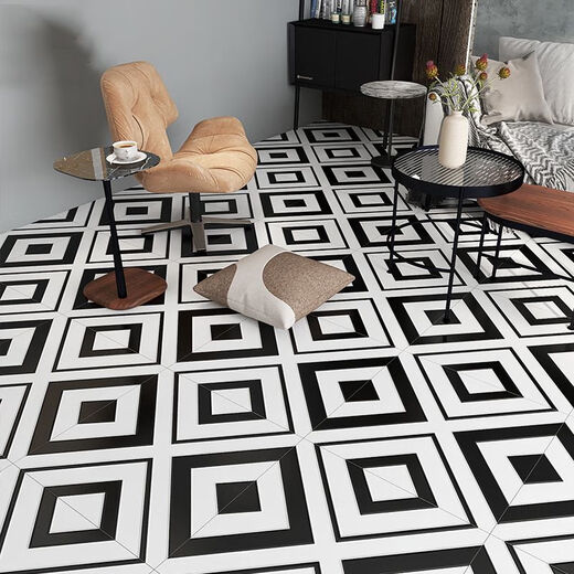 Yusenyi Cerámica completa Nordic 60*60 baldosas de flores en blanco y negro Tienda de ropa de restaurante Baño Anti-Slip Store Tiles de piso resistente al desgaste 6623 600*600