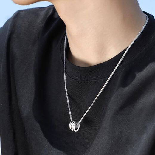 MZMZ platinum necklace men's new fashionable temperament PT950 platinum transfer bead pendant love birthday gift for boyfriend light luxury model - local warehouse next day delivery chain length 60cm