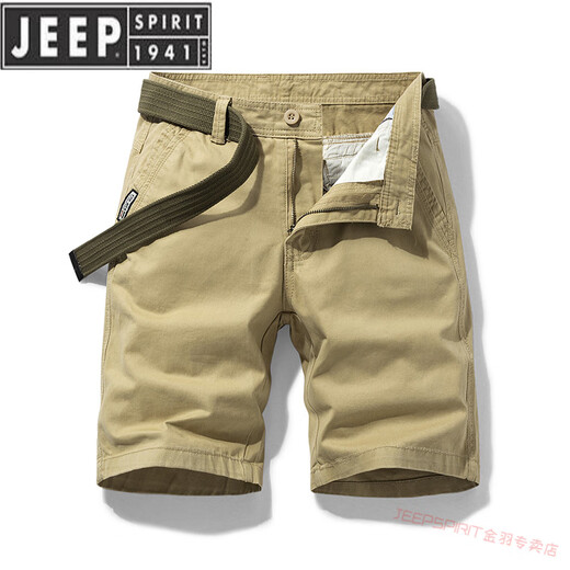 JEEP SPIRIT品牌优选多口袋纯棉工装短裤男宽松直筒五分夏季ins休闲中裤全棉 17152蓝色 31
