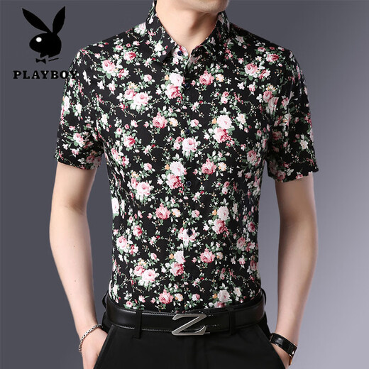 
Playboy (PLAYBOY) middle-aged and young shirts for men's spring and autumn trend floral Korean style shirts, cotton long sleeves, 2025 new long sleeves [long sleeves] 9902 red M 165[105Jin[Jin equals 0.5 kg]-120Jin[Jin equals 0.5 kg]]