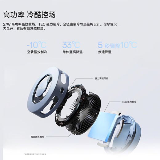 OPPO27W 冰翼磁吸散热背夹 薄荷银沙磁吸设计一贴即冷直播打游戏神器适配华为苹果OPPO Find X8 Ultra