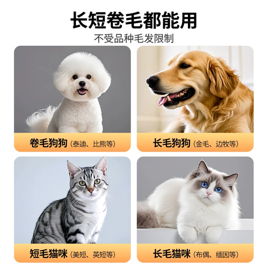 Jingsheng Pet Hair Trimmer for Large Dogs and Cats Teddy Cat and Dog Shaver Pet Automatic Trimmer Clipper Hair Trimmer - Extra Long Battery Life + Bass Noise Reduction