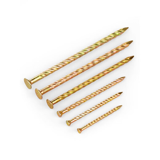 Thousand-speed wheel floor nails, twist nails, anti-loosening threaded nails, keel nails, woodworking nails, iron nails, 2.5 inches 60mm (about 109 pieces/box)