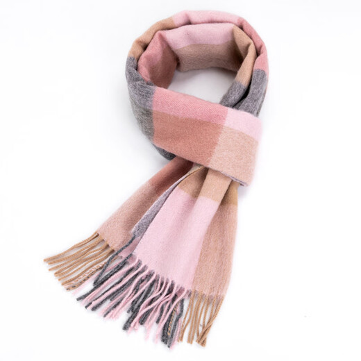 Écharpe en laine 100% pure 100% pure pour hommes et femmes écharpe de style britannique d'automne et d'hiver pour hommes et glands à deux côtés polyvalents. Couleur de café [emballage du sac cadeau] One Taille (30 cm * 180 cm)