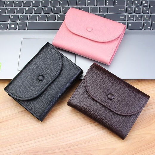 Tuzun Nouveau portefeuille de pièces ultra-minces pour la texture en cuir souple pour hommes courts mini-monnaie simple portefeuille pour le sac de cartes pour femmes portefeuille noir