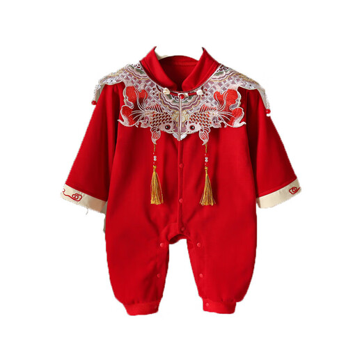 Same day delivery baby clothes spring and autumn 2025 new newborn jumpsuit baby 100-day one-year-old dress picture color 73cm