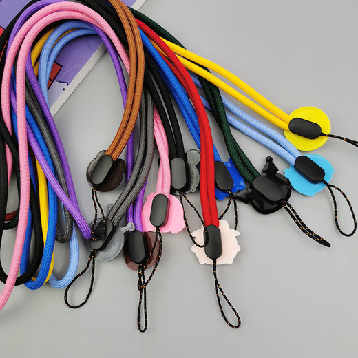 Cute cartoon mobile phone lanyard anti-break male and female doll pendant mobile phone chain jewelry long hanging neck sling nylon solid color doll mobile phone rope children's phone watch lanyard 2 random colors mobile phone pendant