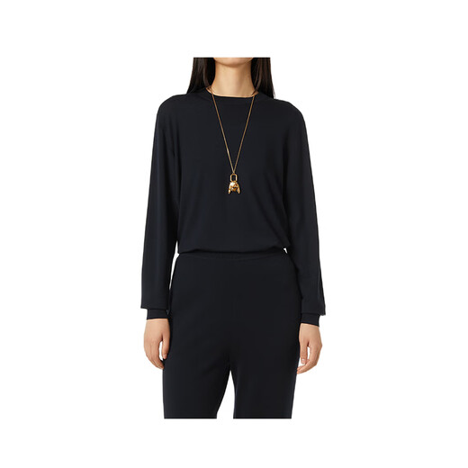 Loro Piana/Nuoyou Pianya LP Damenpullover Wolle Mischung Jersey Langarmed Pullover Basis-Hemd 2025 NEUER STYLE NAVY 36