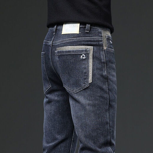 Cool Jeans's Men's Ship Straight 2025 Новые бизнес-эластичные повседневные брюки Весна и осенние износостойкие громкие брюки 9930 Черные и серые 31