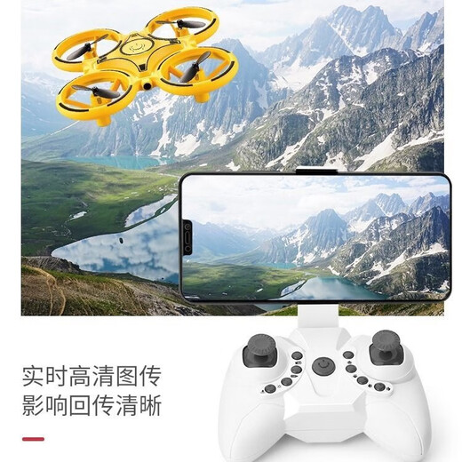 Xinle New Watch Gesture Senting Aircraft Drone Aension Photography Ultra HD Quadcopter Remote Contrôle Small Aircraft Boy [Blue] Regardez Remote Contrôle Four Batteries