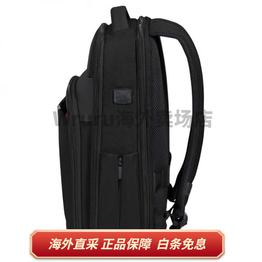 新秀丽（Samsonite）Mysight 品牌徽标商务通勤 环保材料 双肩包 男女同款情侣款 黑色 基础装(包)
