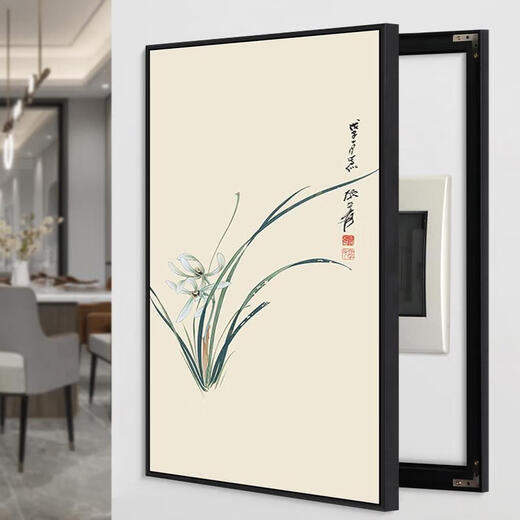 2025 Neues vertikales neues chinesisches Messkasten-Dekorationsmalerei große Verteilungsbox-Abdeckung, ohne elektrische Box Vertikale B-1661 Breite 60x Höhe 80 Speichergröße 53x73-Open nach links