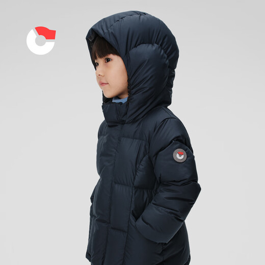 Nanny Goose children's down jacket short hooded warm children's clothing boys and girls windproof and cold thickened jacket winter NG2860 carbon black 90