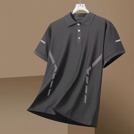 2025 Sommer neuer Männer mit kurzärärmernem Polo-Hemd Revers halbärmelig geschäftsgeschäftsgeschäftsgeschäfts vielseitig, locker großer Top DM Huichao Bay T677 Black XL