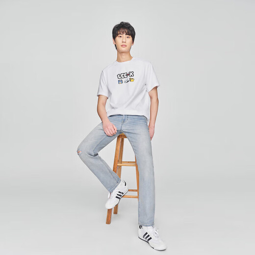LEE25 Spring and Summer Nouveau produit 723 Slim Mid-Waist Small Small Ripped Design rétro Blue Blue Men's Men's