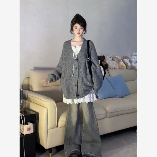 Chapitre cool (Kuzhang) 4884 personnes collectent des costumes en deux pièces, une petite jupe simple de robe de suspension de style collégial sweet