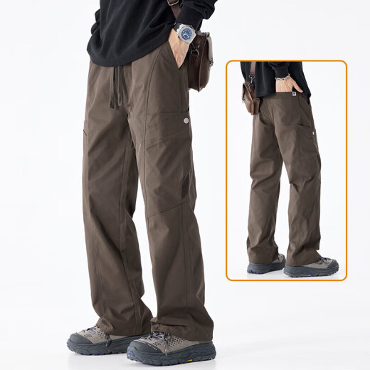 Pantalones casuales europeos y americanos de Charlotte para hombres en verano delgada solta 2025 Marca de moda NUEVA PANTANDES DE CARGA ENTERA AUTALES 9857B NEGRO [Summer delgado] XL 120Jin [Jin iguala 0.5 kg] -135Jin [Jin equivale a 0.5 kg]