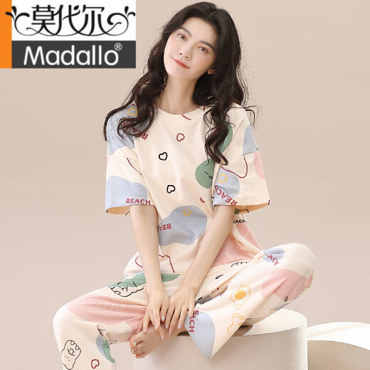 Modal 2025 new pajamas for women, summer pure cotton short-sleeved trousers, spring and autumn summer style women's home clothes thin two-piece set ZH-9719 2XL