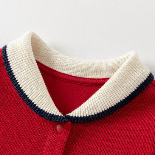 David Bella children's cotton dress girls preppy red princess dress baby girl autumn clothing