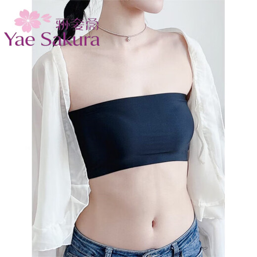 YAE SAKURA anti-slip tube top one-piece anti-exposure bra inner wrap ice silk bottom strapless bra for women summer thin Y-white (no breast pad) one size fits all (high elastic cotton version)