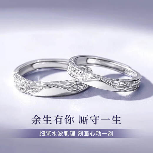 ALLOVE Glacier Sterling Silver Couple Ring Men and Women's Styles Proposal Ring Jewelry Birthday Gifts for Girlfriend Wife Anniversary