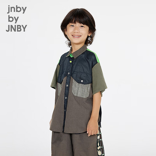 Jnby by JNBY New Jiangnan Buyi children's short-sleeved shirt summer 1P5210410 410/dark navy 140cm