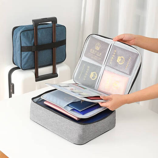 SHANTOULIN Village Certificado de múltiples capas personalizado Bolsa de almacenamiento en casa Bolsa de pasaporte de gran capacidad Multifuncional Archivos impermeables de viajes de segunda capa