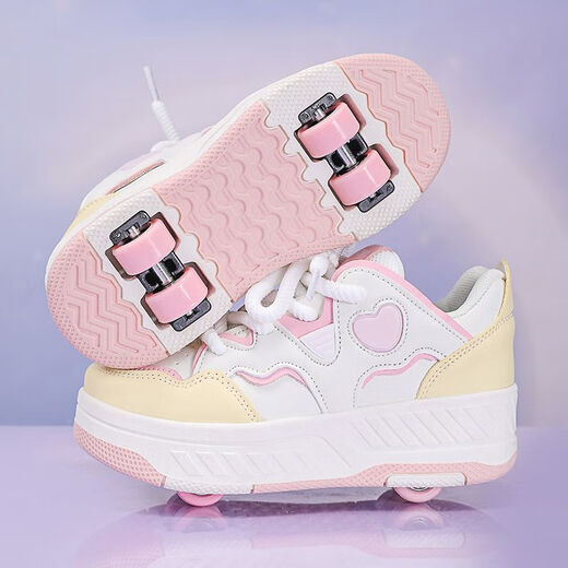 2025 Nouveaux chaussures de déchaînement pour enfants Chaussures garçons quatre roues baskets filles doubles roues patins peuvent marcher et détachable 9921 Black Four Roues Suivez le premier expédition 31 Code standard