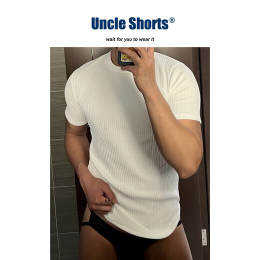 Uncle Shorts sexy double thong men's underwear hollow hip lifting sports breathable mesh thin strap briefs black_sexy mesh double thong briefs XL _145-165Jin Jin equals 0.5 kg