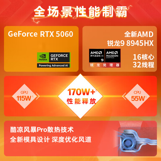 HP Shadow Elf 11 Gaming Laptop National Subsidy (R9 8945HX RTX5060 32G 1TBSSD QHD240Hz Four-Partition Keyboard)