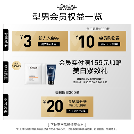 L'Oreal Men's Anti-Wrinkle Light Texture Set Hydrating Moisturizing Facial Cleanser Essence Cream Skin Care Products High-end Gift Box for Boyfriend